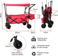 Foldable Push Pull Cart Canopy