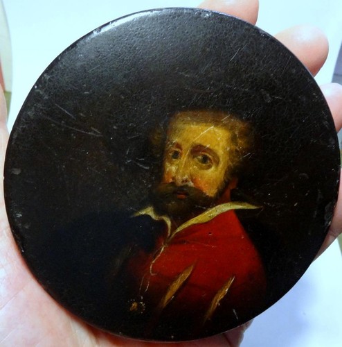 Antique snuff box lacquered - antique,