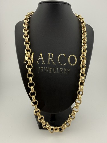 9ct gold belcher chain - gold,