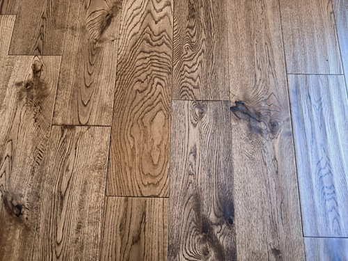 Dark solid oak flooring - dark, hand
