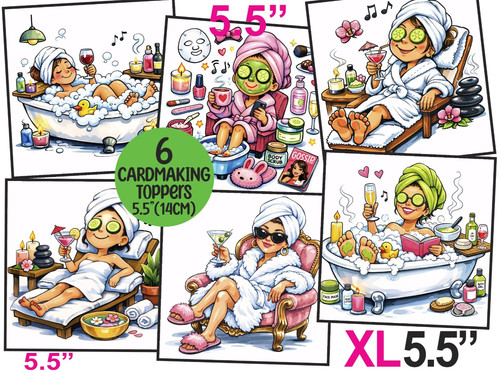 Pamper spa card toppers - spa,