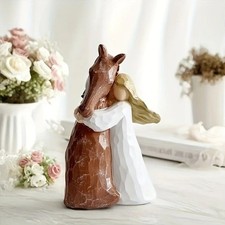Unique Embraces Horses Figurines Horse Lover Themed Ornaments Home Office Decors