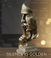 Gold Silence Face Statue