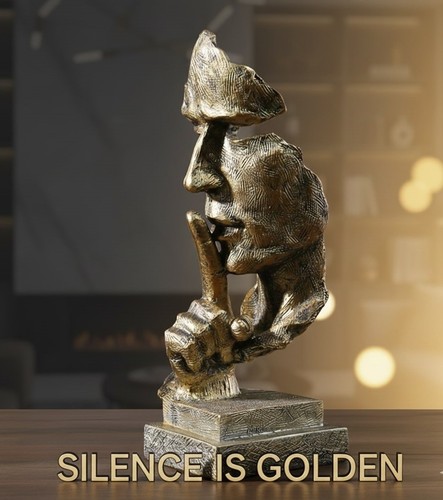 Gold silence face - face, statue