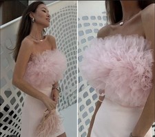 Zara Pink Tulle Mini Dress, Size S UK Size 8 New Blogger 