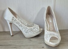 Next Ivory Lace Satin Peep Toe