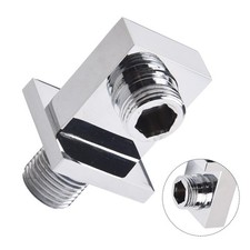Sleek Chrome Brass Shower Hose Connector Square Wall Outlet Elbow G1/2 Thread