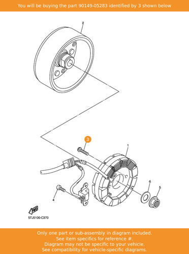 Yamaha screw 90149 05283 oem - yamaha, screw,