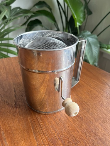 Vintage stainless steel flour - stainless,