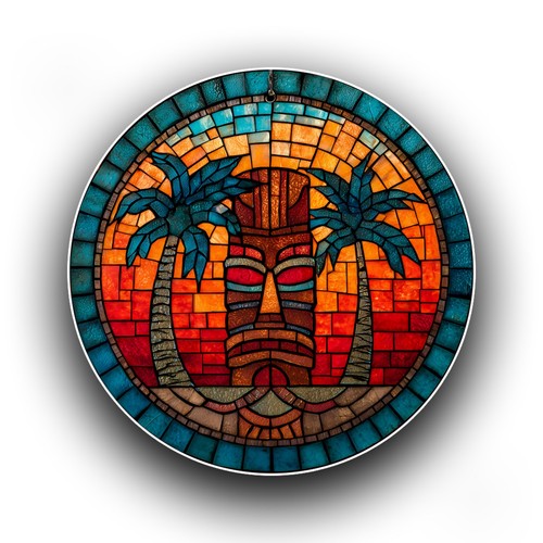 Hawaiian tiki mask - mask, palm
