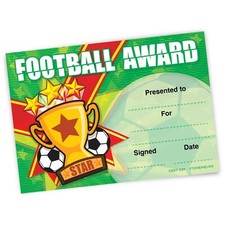 30 Certificates Football Player Match Gold Star Trophy Award Certificate A5
