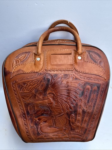 Vintage leather bowling ball - bowling,