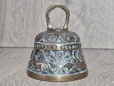 Vintage Heavy Brass Church Altar Bell, Latin LEO XAQVILA ACNVS PELICANVS, 