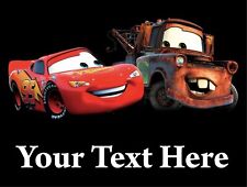 Personalised DISNEY CARS DOOR PLAQUE Any Text Metal Kids Room Bedroom Sign