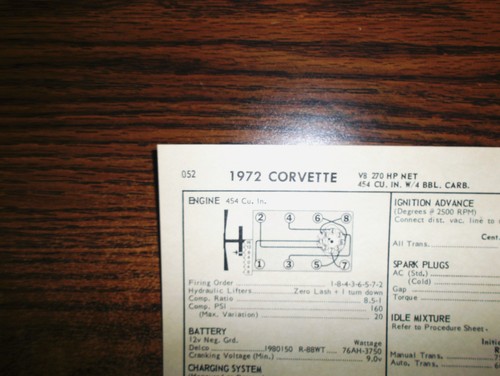1972 chevrolet corvette - chevrolet, hp
