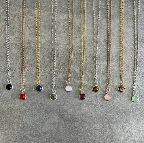 Crystal gemstone necklace - crystal,