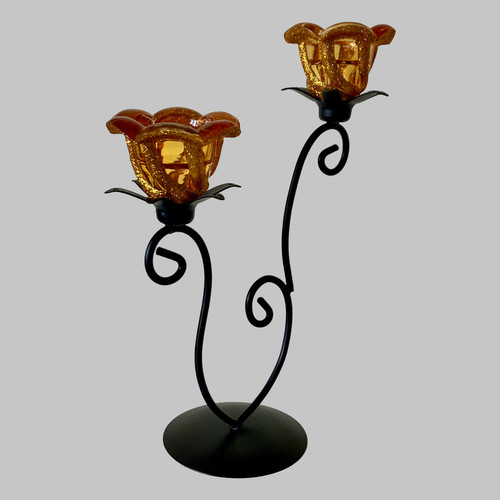 Decorative metal amber - amber, glass