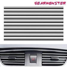 10x Silver Air Conditioner Air Outlet Decoration Strip Cover Car Accessories UK
