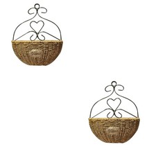  2 Pack Hanging Flower Basket Wall Planters for Indoor Plants Pot Holder