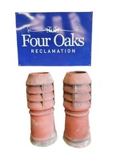 Pair Of Reclaimed Vented/louvred clay terracotta chimney pots