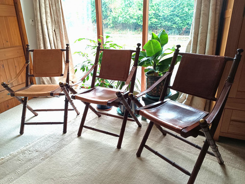 Teak leather folding - teak, &