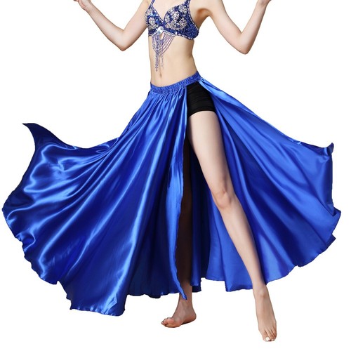 Satin long skirt swing belly - satin,
