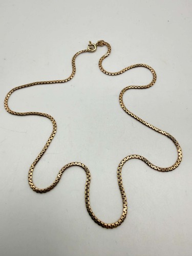 9ct flat box choker chain - box,