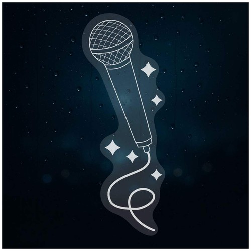 Microphone with glitter - with, glitter'