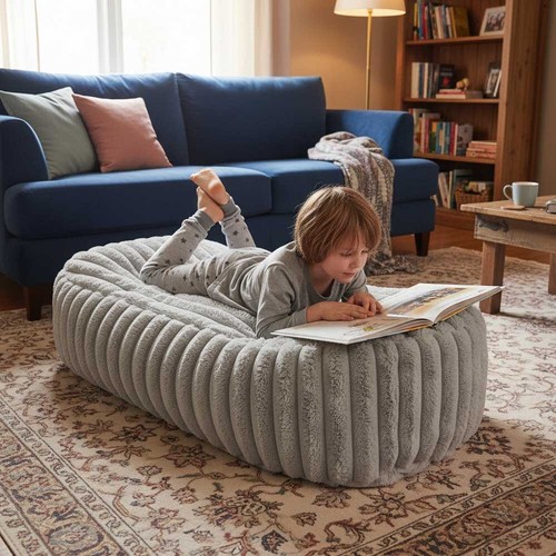 Ribbed faux fur - ribbed, bean