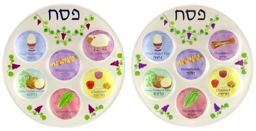 Disposable plastic seder - seder, plate