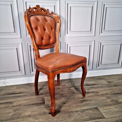 Antique button back chair - antique,