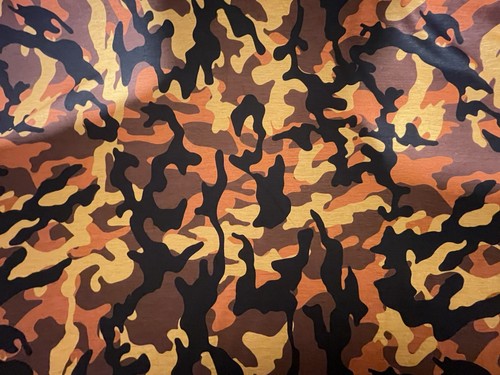 Orange camouflage print cotton - orange,