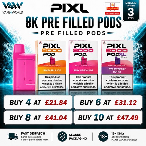 Pixl 8000 vape prefilled pods - 8000,