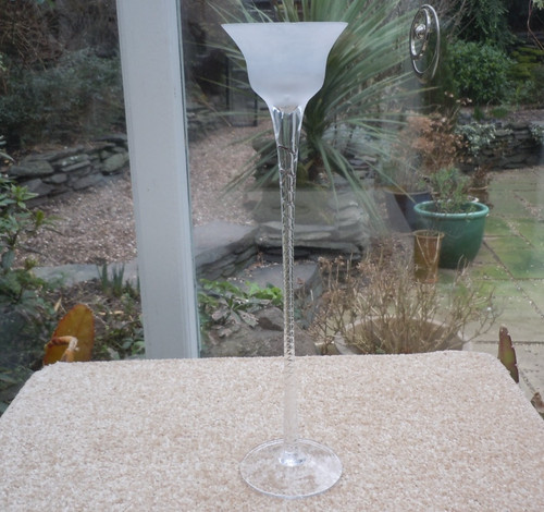 Tall hand blown glass - hand, candle