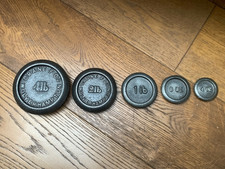 Set of FIVE cast iron weights
