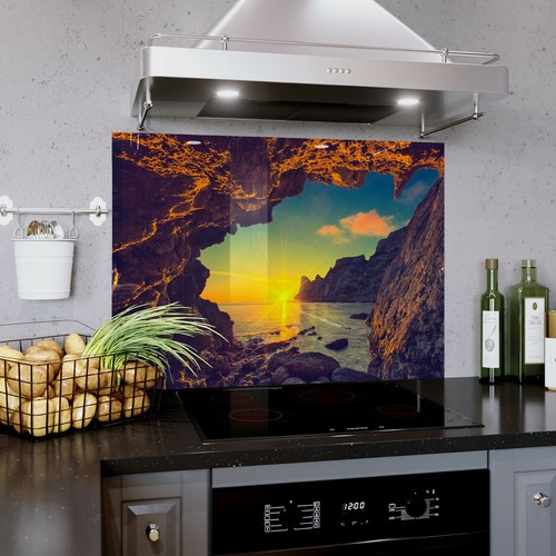 Glass splashback kitchen - glass,