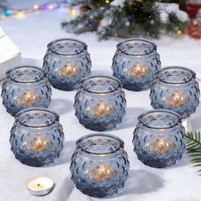 12Pcs Glass Tea Light Candle