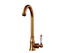 Brushed Copper Kitchen Sink Mixer Tap with Swivel Spout & Single Lever
