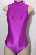 Vintage Capezio Dancewear Leotard Women's Small Hot Pink Hight Neck Sleeveless