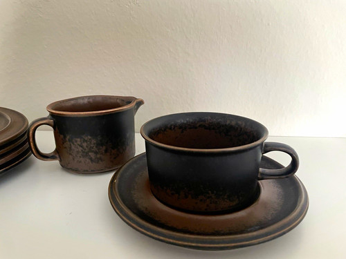 Arabia finland ruska tea - ruska, set