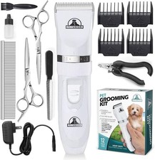 Rechargeable Professional Dog Grooming Kit Cordless Pet Clippers Complete Set