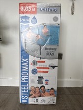 Bestway Steel Pro Max Round Frame Swimming Pool with Filter Pump - Grey