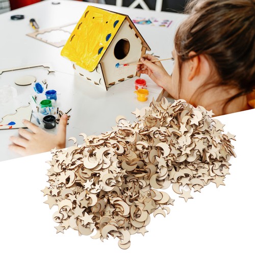 1000pcs wooden stars moons - 1000pcs, &