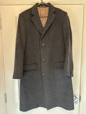 Vintage Crombie Aberdeen Mens Overcoat Charcoal New Wool Classic Coat Jacket 38R
