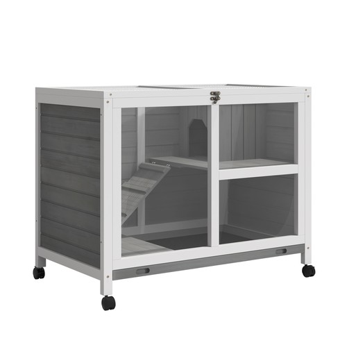 Wooden rabbit hutch indoor - wooden,