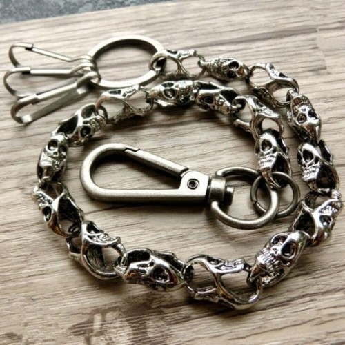Alloy men skull - alloy, chain