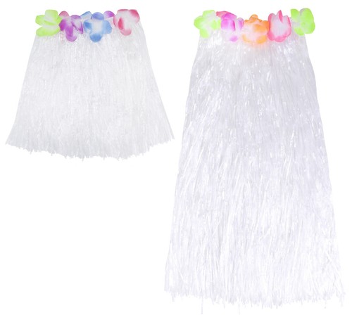 White grass hula skirt 40cm - grass, or