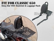 SISSY BAR WITH BACKREST & LUGGAGE RACK BLACK Fit For Royal Enfield Classic 650