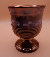 Copper Lustre Goblet (485)  Pink Resist Band Decoration Vintage