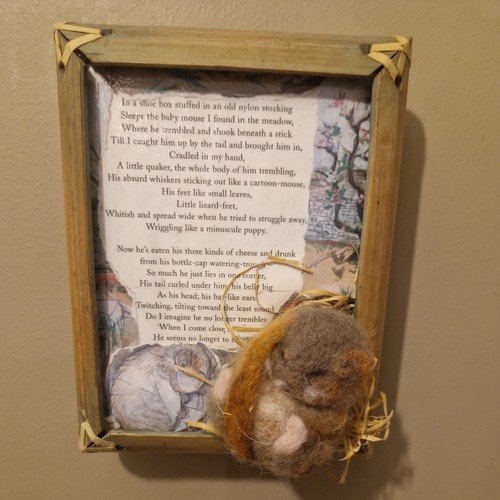 Handmade needle felted mouse - handmade,